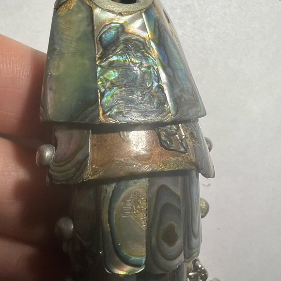 Vintage Abalone Articulated Fish Bottle Opener Mexican Silver - Picture 13 of 15